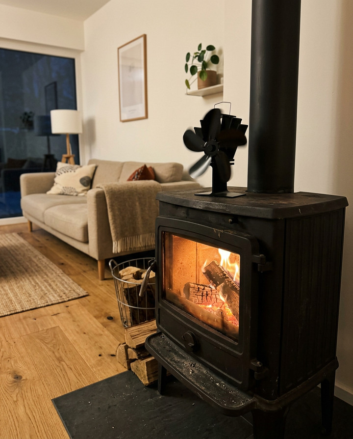 AeroHeat™ Eco Heat-Powered Stove Fan | Silent 5-Blade Fireplace Heat Circulator
