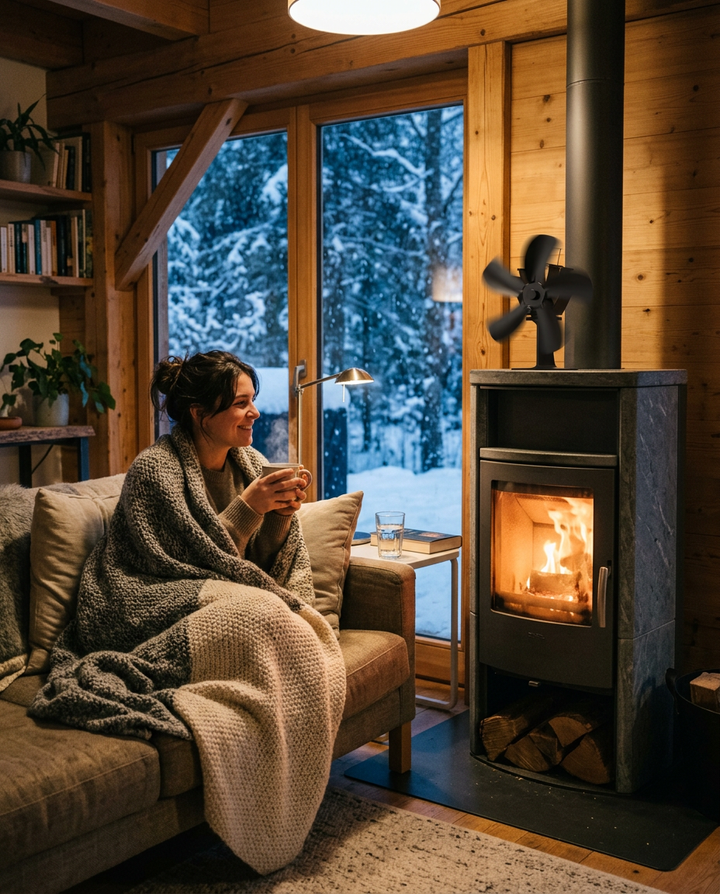 AeroHeat™ Eco Heat-Powered Stove Fan | Silent 5-Blade Fireplace Heat Circulator