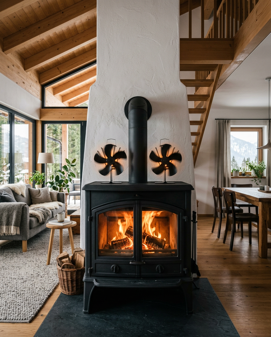 AeroHeat™ Eco Heat-Powered Stove Fan | Silent 5-Blade Fireplace Heat Circulator