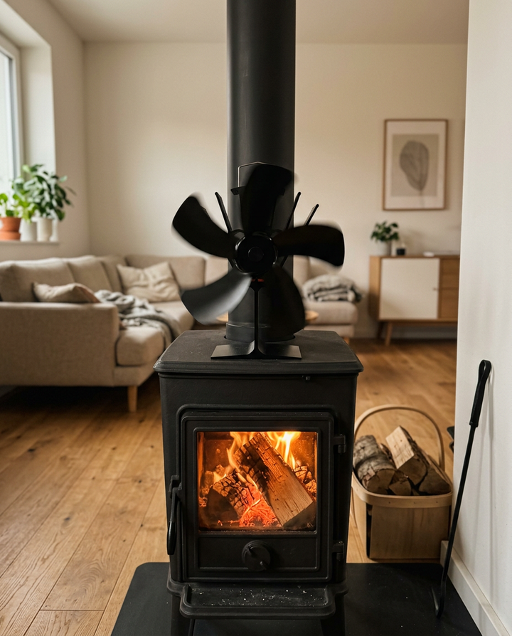 AeroHeat™ Eco Heat-Powered Stove Fan | Silent 5-Blade Fireplace Heat Circulator