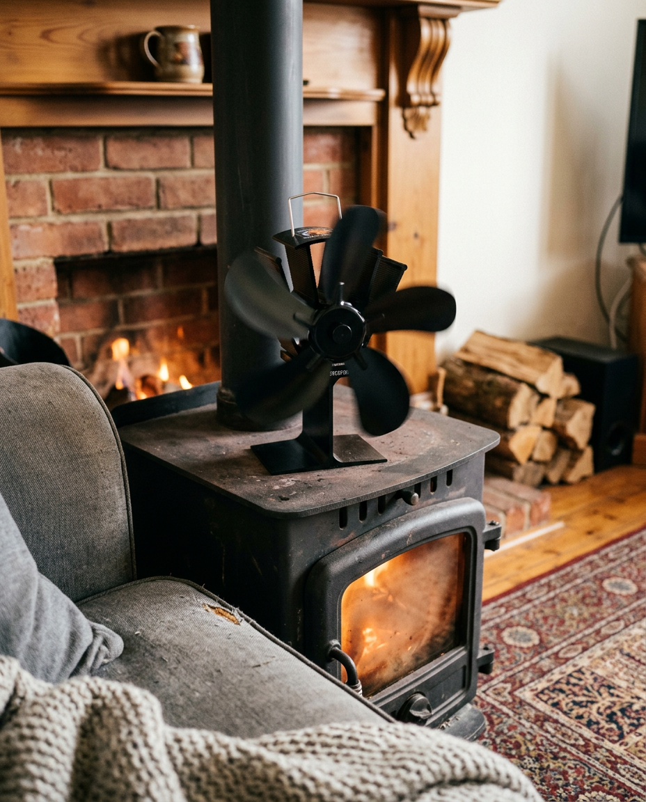AeroHeat™ Eco Heat-Powered Stove Fan | Silent 5-Blade Fireplace Heat Circulator