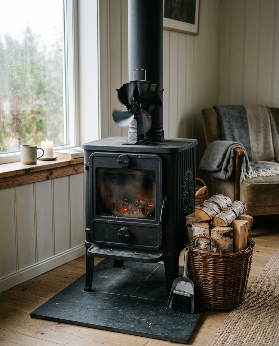 AeroHeat™ Eco Heat-Powered Stove Fan | Silent 5-Blade Fireplace Heat Circulator
