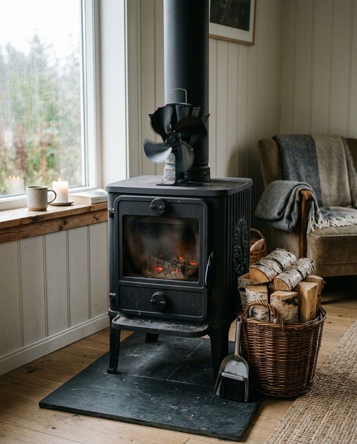 AeroHeat™ Eco Heat-Powered Stove Fan | Silent 5-Blade Fireplace Heat Circulator