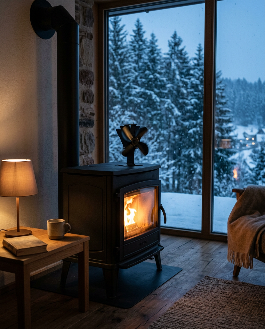 AeroHeat™ Eco Heat-Powered Stove Fan | Silent 5-Blade Fireplace Heat Circulator