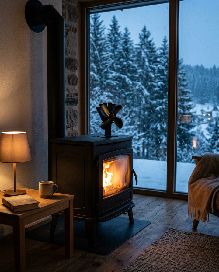 AeroHeat™ Eco Heat-Powered Stove Fan | Silent 5-Blade Fireplace Heat Circulator